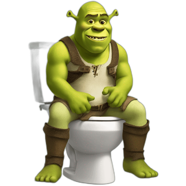 Shrek sitting on a toilet emoji