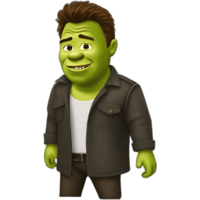 Shrek as rick astley emoji