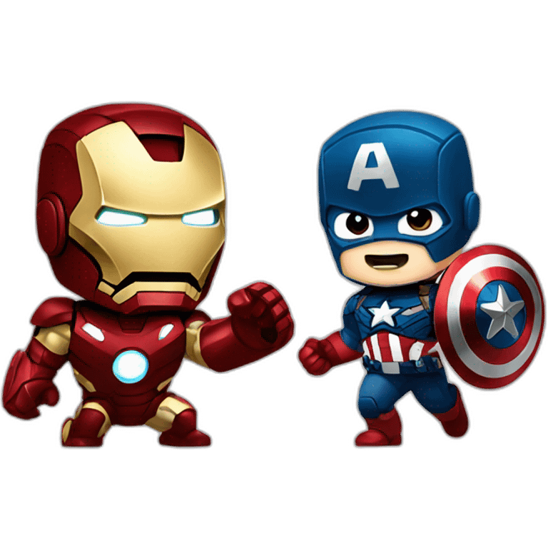 Iron man fighting with captain america emoji