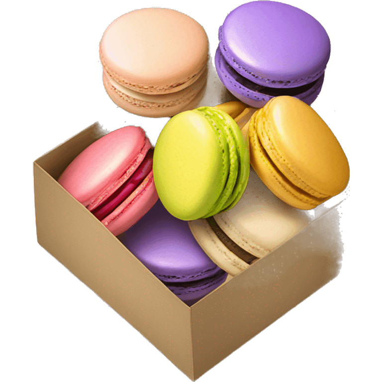 A box of varied french macarons emoji