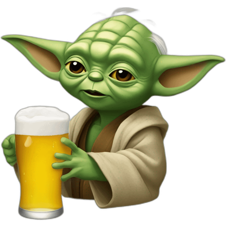 Yoda drinking beer emoji