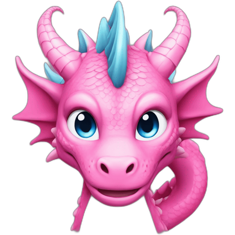 pink dragon with blue eyes blonde tail emoji