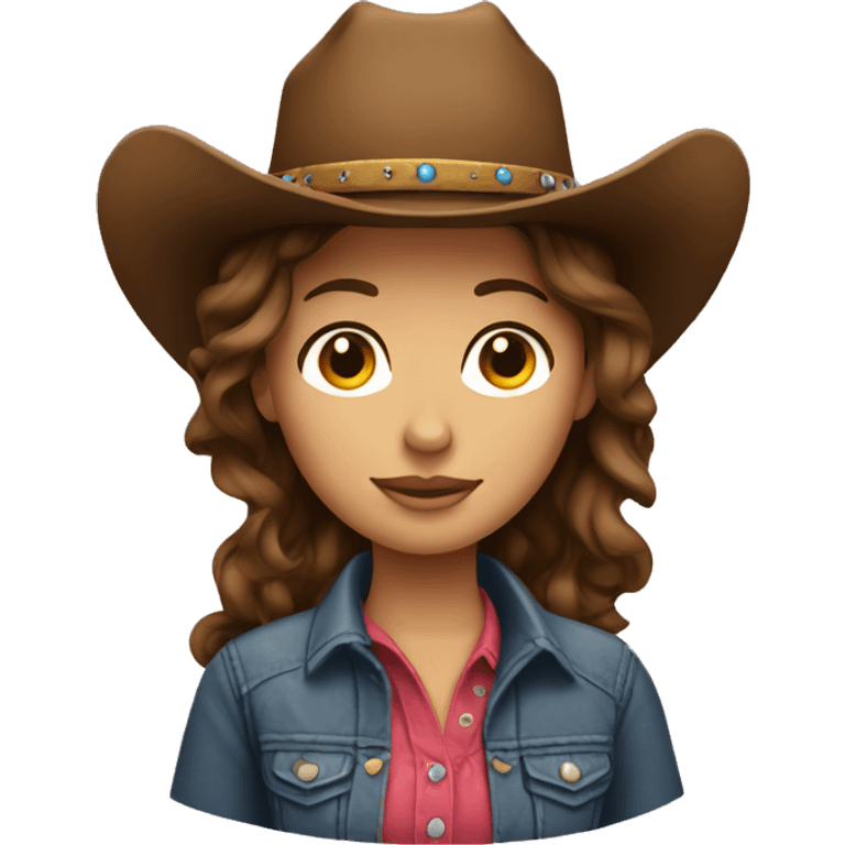 brown hair Cowgirl  emoji