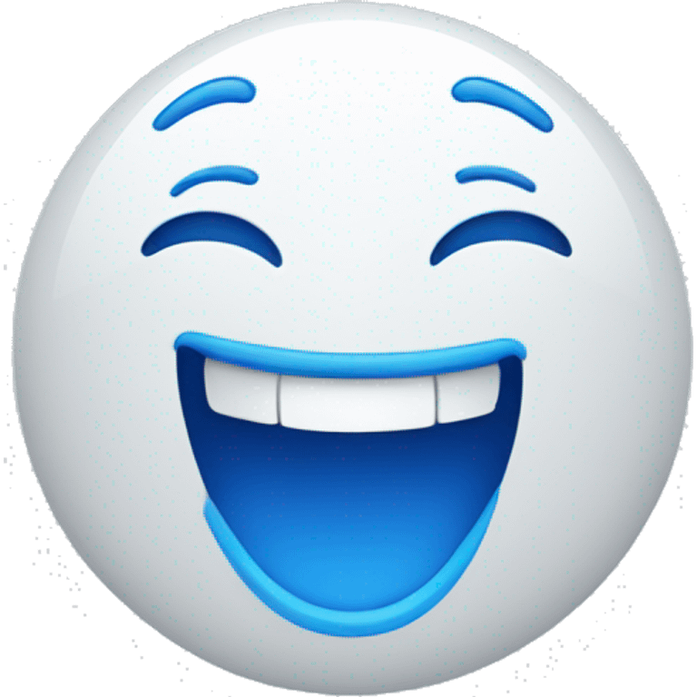 Blue laughing face emoji