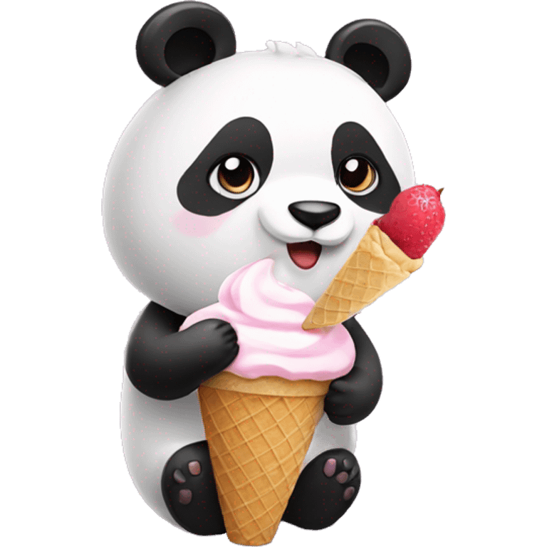 Panda eating ice cream emoji