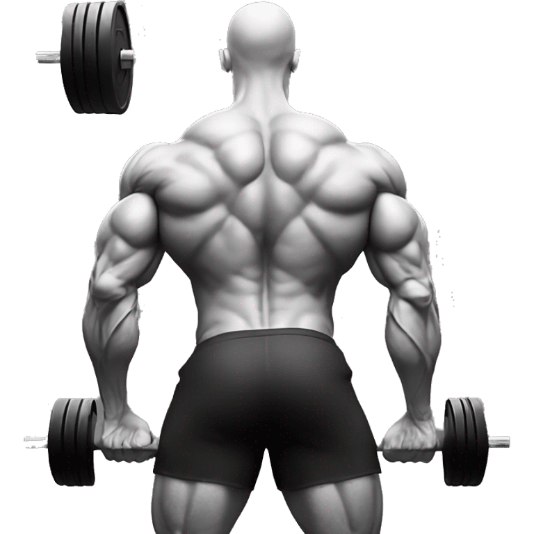 muscular man doing squats, from the back, POV  emoji