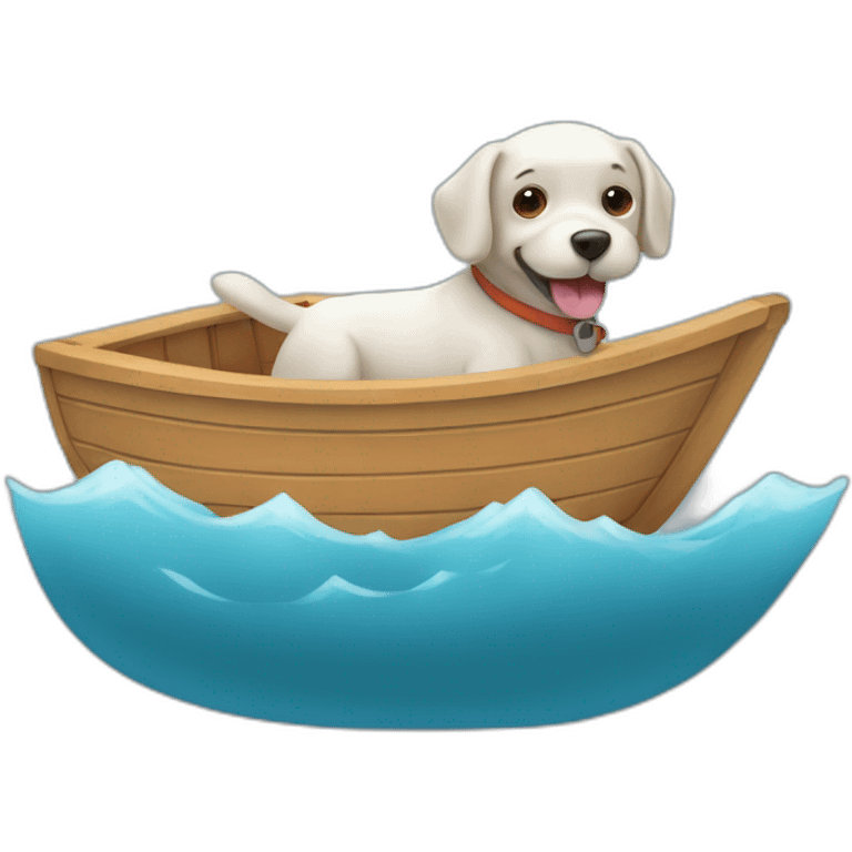 Un chien sur bateau emoji