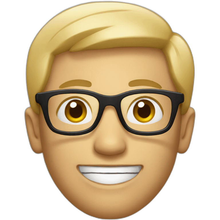 Man wearing glass and smillin emoji