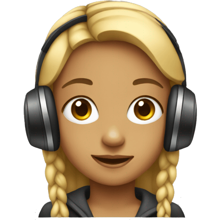 girl with headphones  emoji