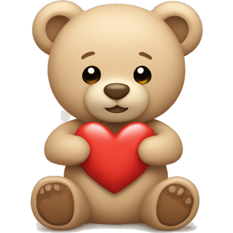 Teddy bear with little heart that says Mallorca in a beige color emoji