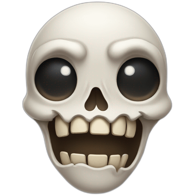 a funny skull is crying emoji