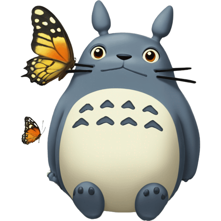 totoro with butterfly emoji