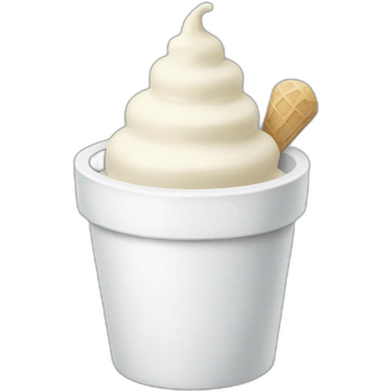 White ice-cream pot emoji