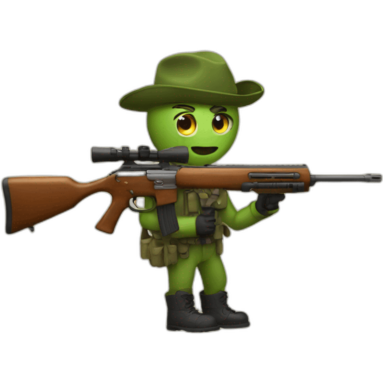 An apple with a rifle emoji