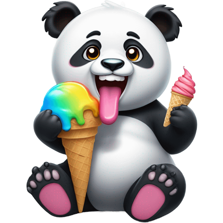 Panda eating ice cream emoji