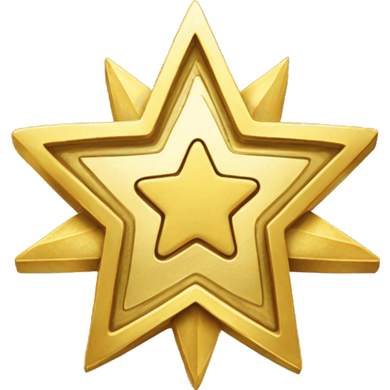 Gold coin in bright color with star in center emoji