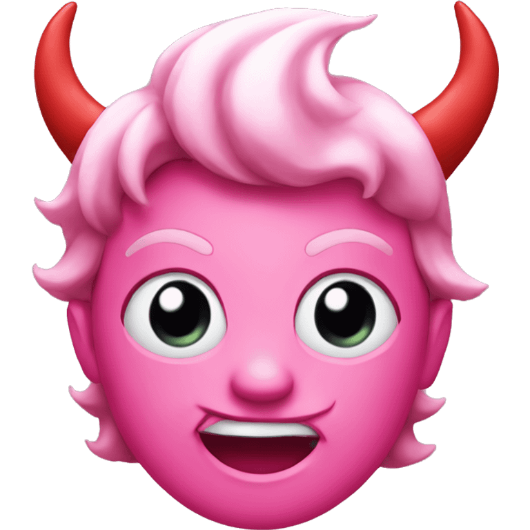  pink emoji with devil horns smirk emoji