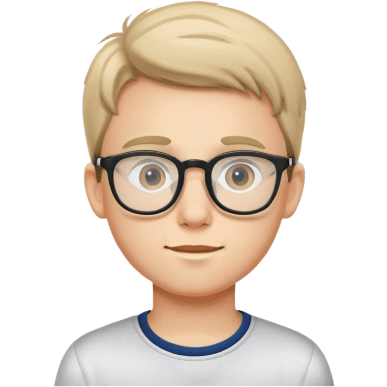 realistic portrait of boy with glasses emoji