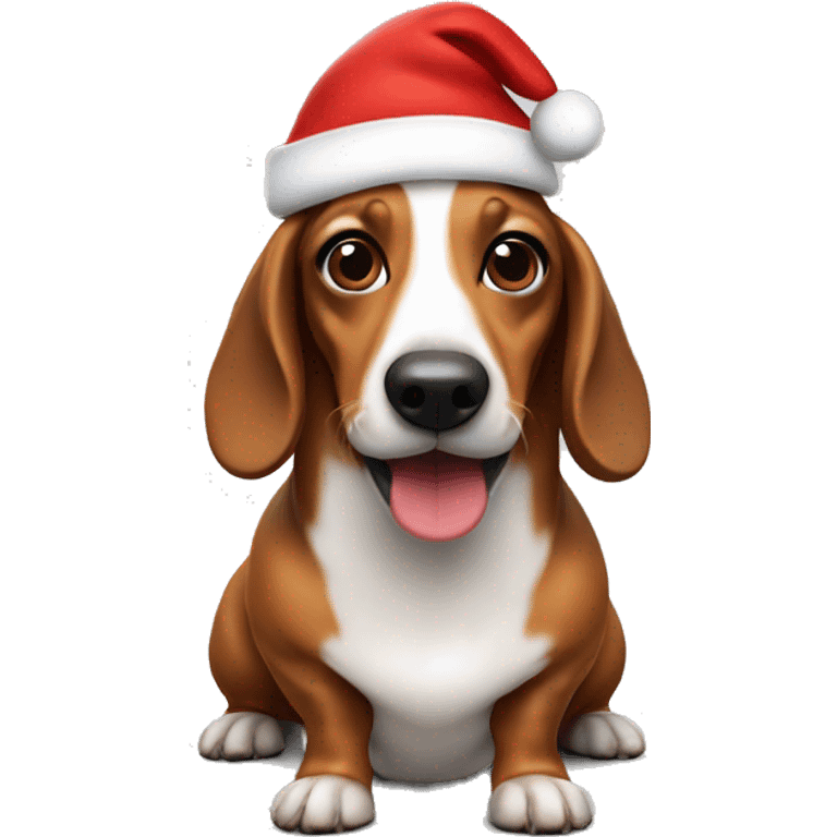 Sausage dog with santa hat emoji