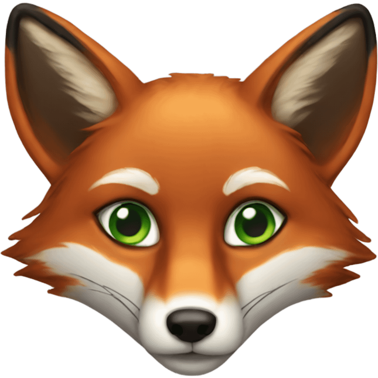 Green-eyed red fox emoji