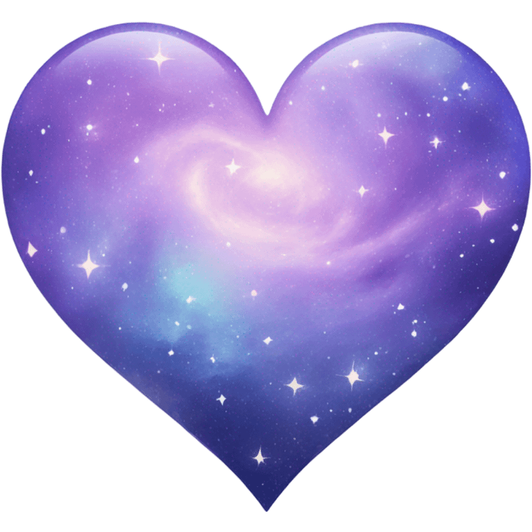 Pastel purple blue galaxy heart  emoji