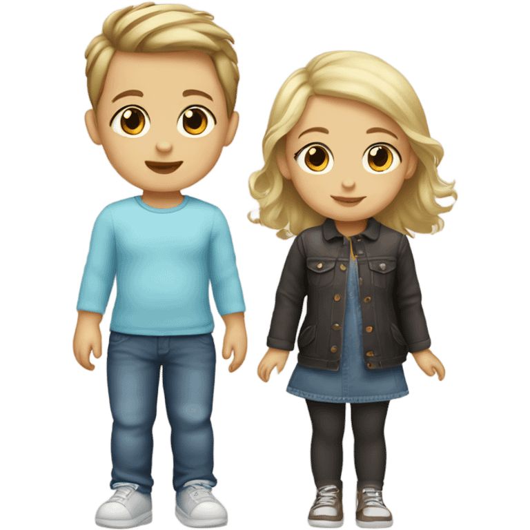 Baby with brown hair and girl with blonde hair emoji