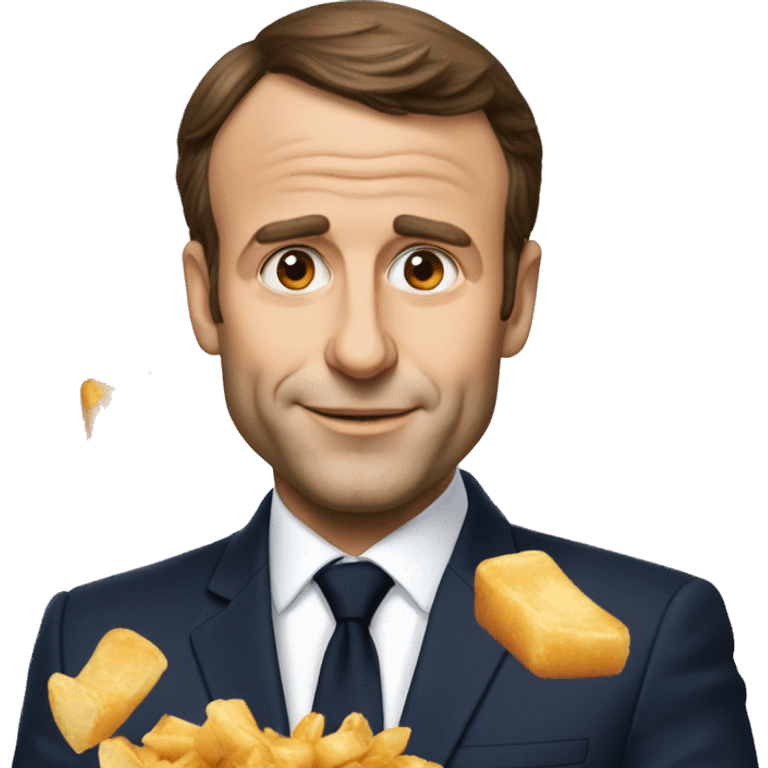 Macron qui serre la main a Poutine emoji