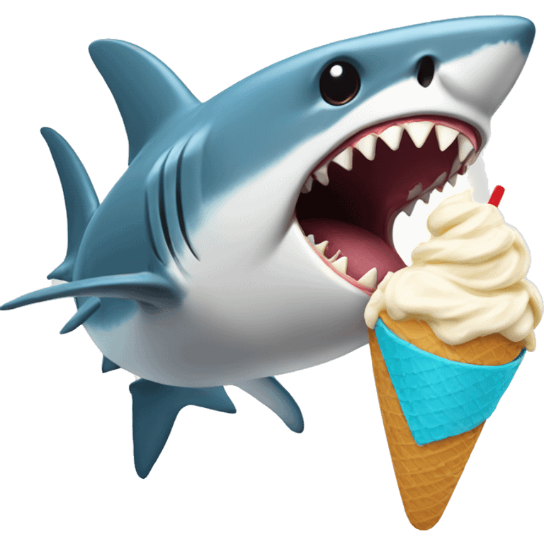 Shark eating ice cream  emoji