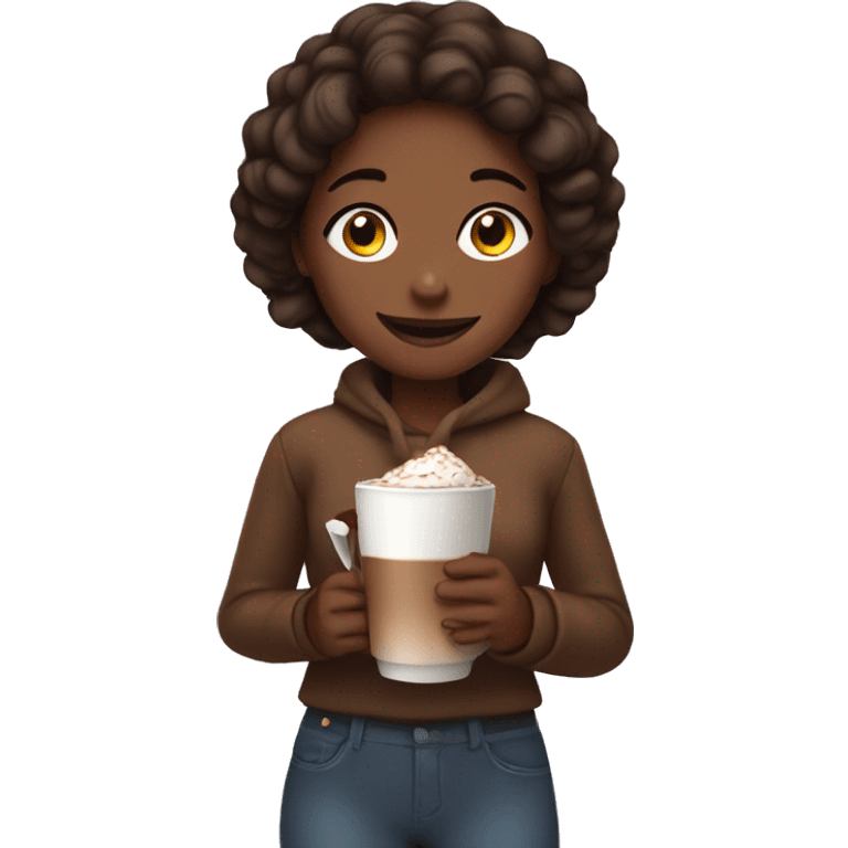 girl holding hot chocolate emoji