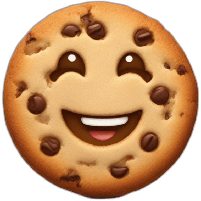 happy Cookie with a small bite and cute eyes emoji