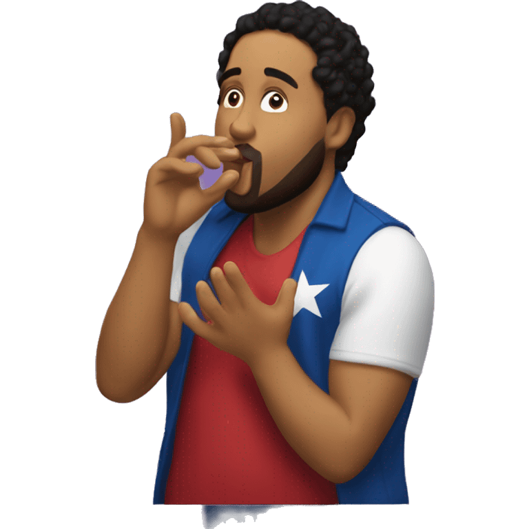 Puerto rican singer Jay wheeler blowing a kiss  emoji