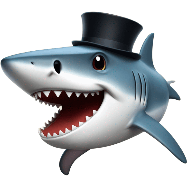 shark with tophat emoji