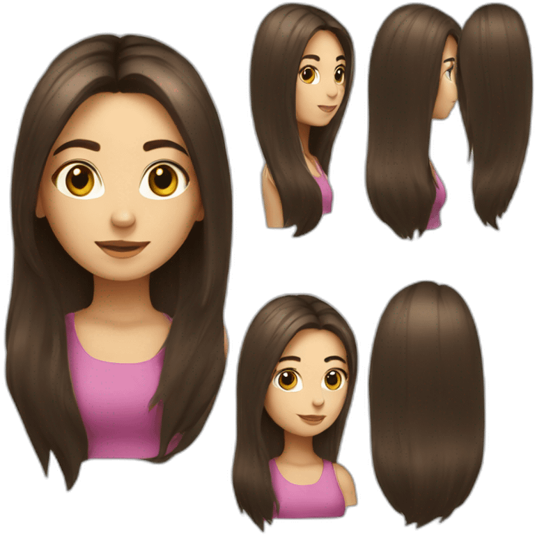 long hair brunette girl emoji