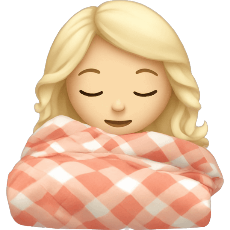 white girl with blonde hair sleeping with blanket emoji