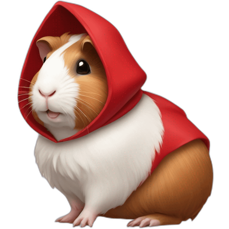 Guinea pig wearing little red riding hood emoji