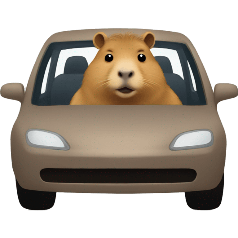 Capybara driving car emoji