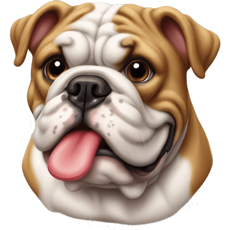 English Bulldog with a bone  emoji