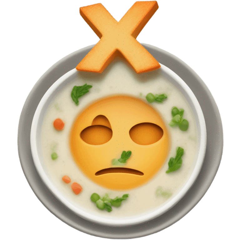  soup with x on top emoji