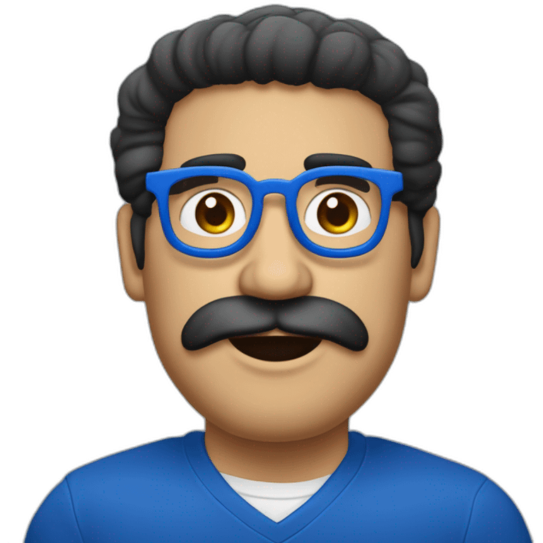 Hombre maduro, rubio canoso  con lentes azules redondos, con barba cana emoji