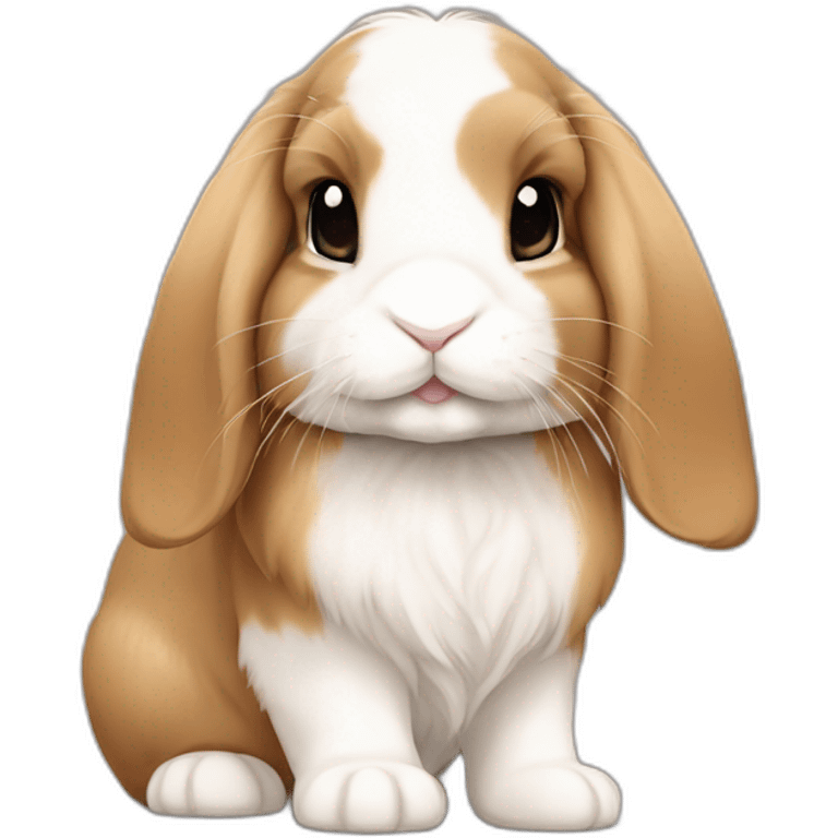 Mini lop bunny caramel and white emoji