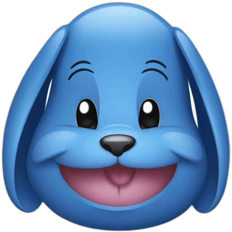 Blue rabbit happy emoji