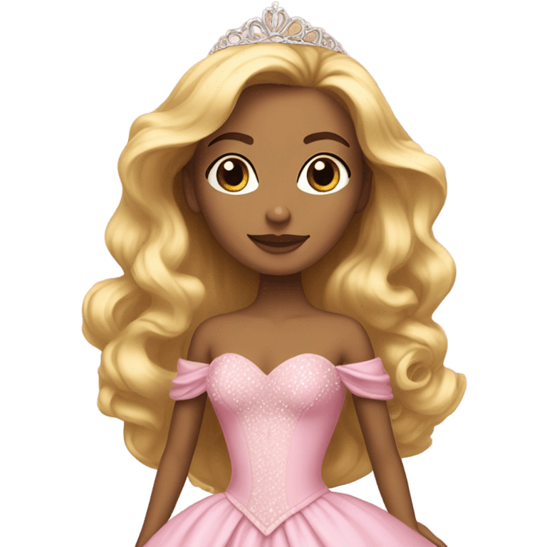 Princess with pink ballgown and big blonde hair pretty detailed realistic  emoji