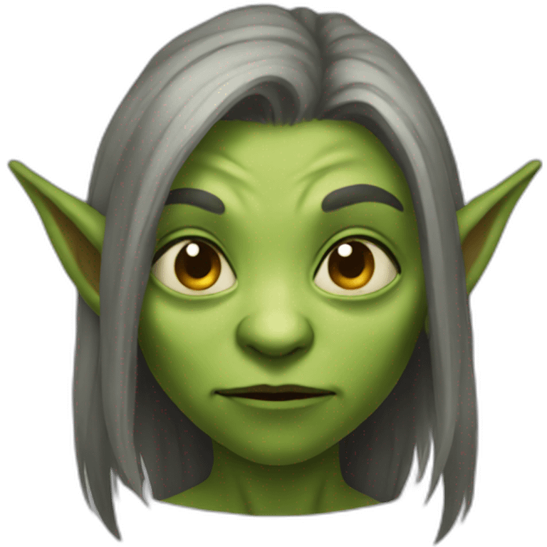 female goblin with wrinkles emoji