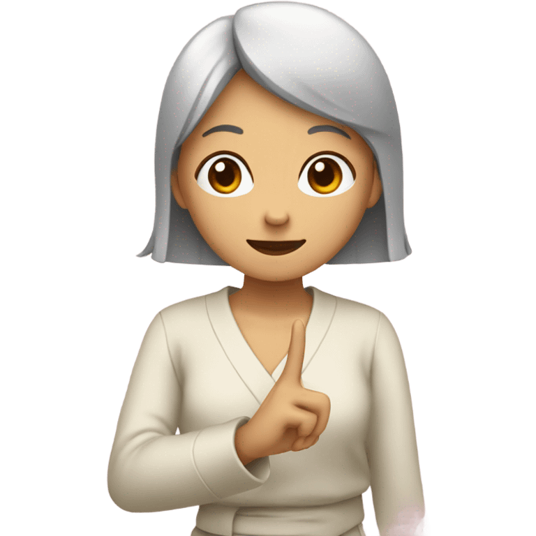 Japanese woman peace sign emoji