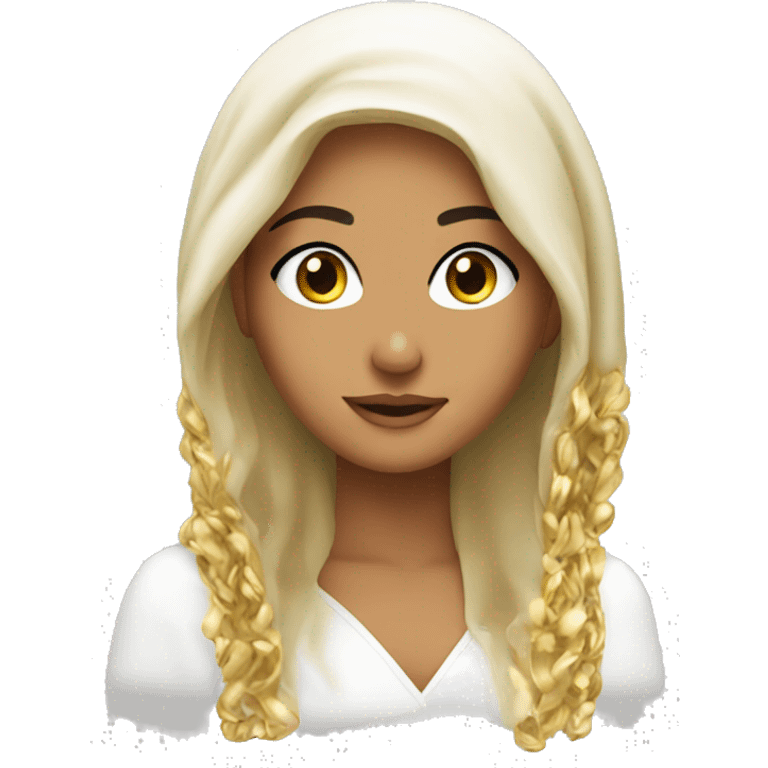 pretty arab girl gold clasps in hair emoji