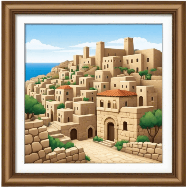 Byblos Old City Landmark Emoji – Portraying the historic stone houses, narrow streets, and Phoenician ruins. emoji