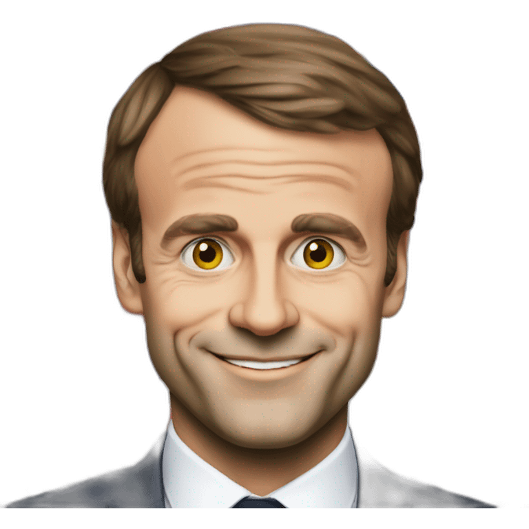 Macron avec une tête de clown emoji