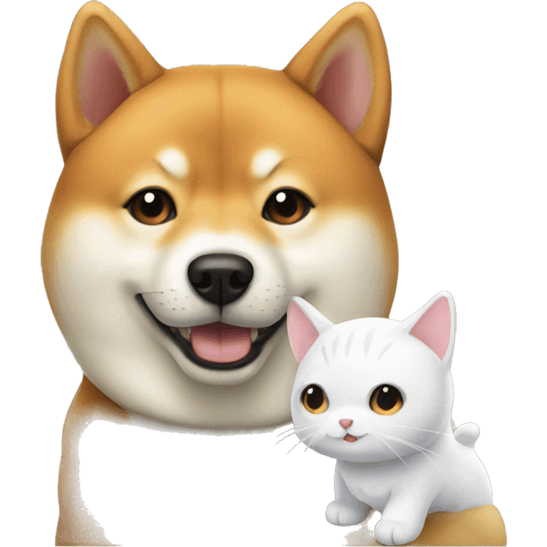 Shiba Inu with white cat emoji