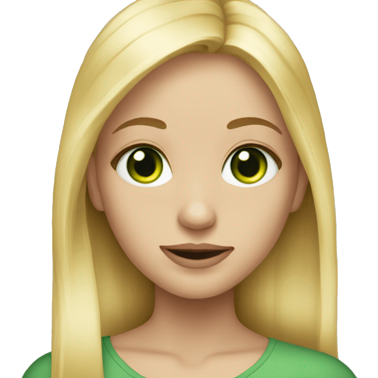 long blonde hair green eyes girl emoji