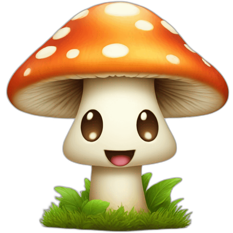 happy mushroom emoji